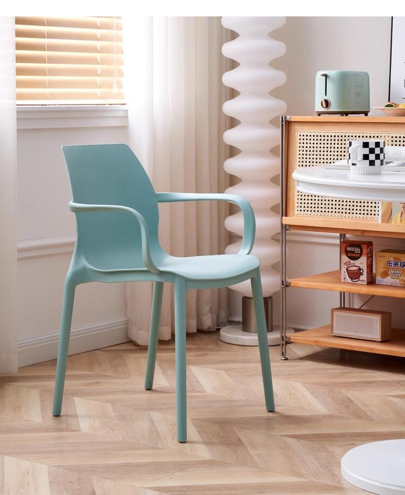 Plastic Chair , Thick Plastic Chair , Home Thick Plastic Chair,Wholesale Stackable Plastic Dining Chair with Backrest and Armrests Simple Design for Restaurant Living Room Daily Use