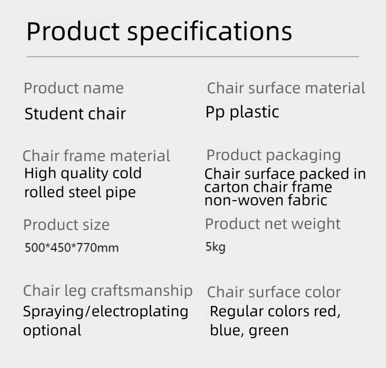 School Desks and Chairs,Student Chairs for Classroom,Comfortable Classroom Chairs Supplier Plastic Student Desk and Chair Metal Frame Durable Ergonomic Classroom Kindergarten Bedroom Furniture Modern Style