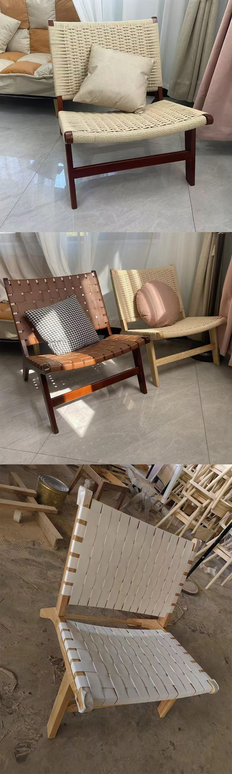 Solid Wood Dining Chair,Solid Wood Table and Chairs,All Wood Dining Chairs Supplier Nordic Teak Living Room Chair With Rattan and Rope Design for Office and Hotel