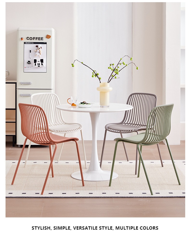 Modern Wholesale Plastic Dining Chairs Metal Legs Durable Stackable Home Furniture for Outdoor Backrest Living Room for Home,washable dining chairs , Plastic washable dining chairs , Household Plastic washable dining chairs