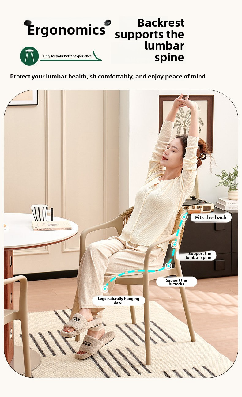 Dining Chair,Commercial Restaurant Chairs,Stacking Dining Chairs Manufacturer Plastic Armchair Stackable Black Shell Beige Braided Rope for Living Room Dining Chair