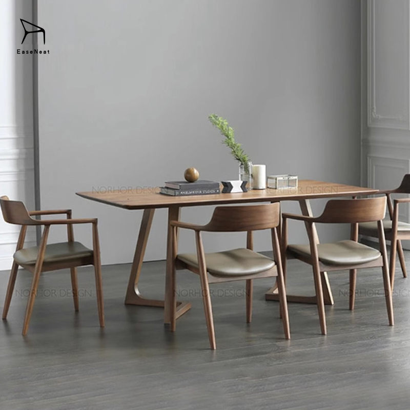 Wood Dining Chairs,Natural Wood Dining Chairs,Grey Wood Dining Chairs EaseNeat Nordic Modern Design Solid Wood Dining Chairs Hotel Kitchen Living Room Furniture Back Comfortable