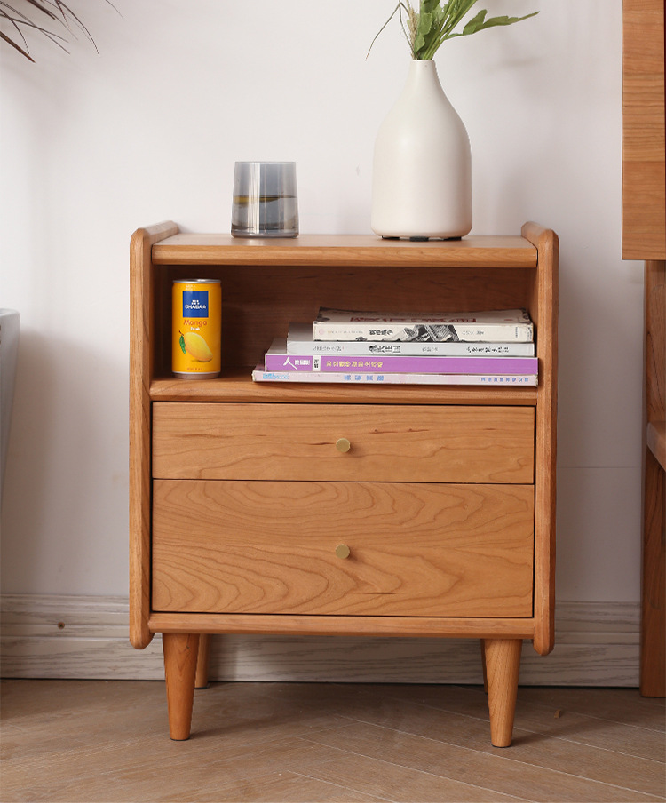 Nightstand,Bedside Table,Locker Nightstand Wholesale Modern Simple North American Cherry Solid Wood Nightstand Storage Cabinet Northern European Bedroom