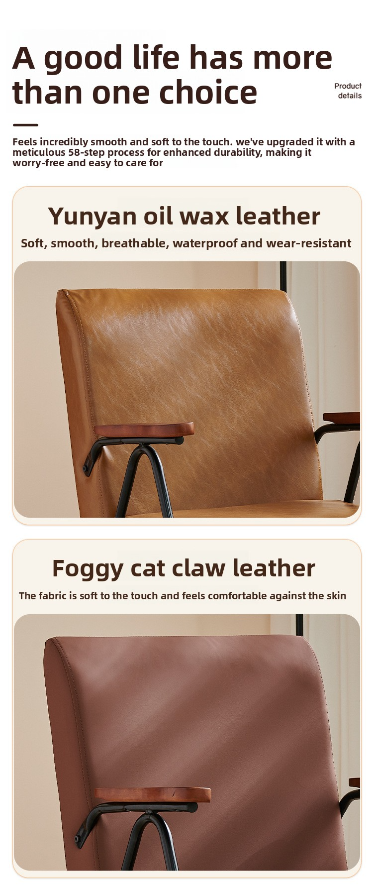 Living Room Chairs,Leather Accent Chairs for Living Room,Real Leather Recliner EaseNeat Dining Room Light Luxury Chair Living Room Chairs Furniture Set Small Sofa Chair Comfortable and Soft Leather