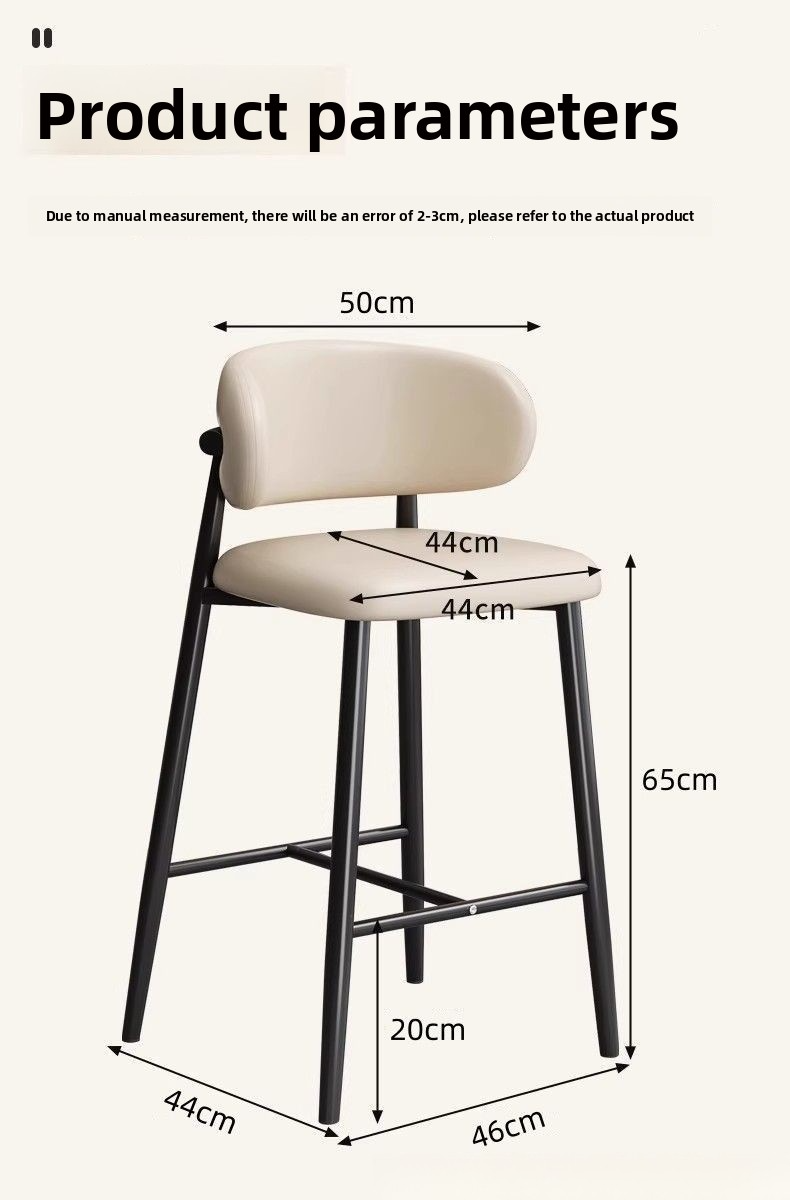 Leather Bar Chair,Leather Counter Stools With Backs,Leather Counter Height Bar Stools EaseNeat Ergonomic Leather Bar Chair Metal Frame With Backrest for Home Bar Outdoor