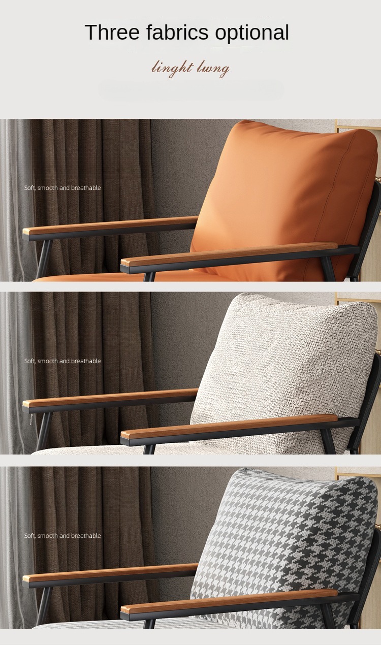 Sofa Chair , Single Sofa Chair , Nordic Minimalist Single Sofa Chair,Nordic Minimalist Sofa Chair With Hemp Fabric For Bedroom Hotel Living Room Office