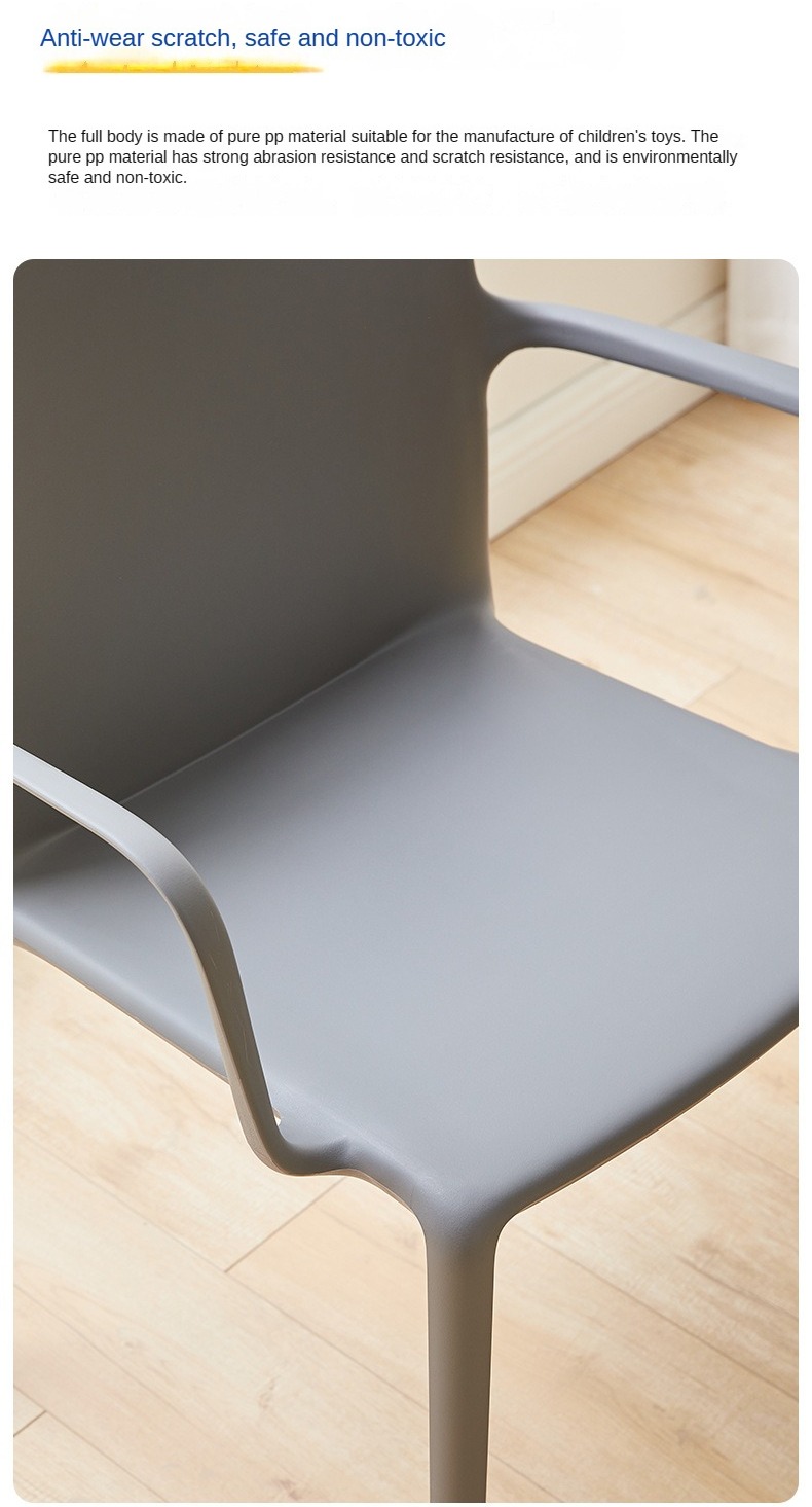 EaseNeat Practical Colored Plastic Dining Chair with Backrest Armrests Simple Style for Restaurant Living Room Outdoor Use,Most Comfortable Dining Chairs , Backrest Most Comfortable Dining Chairs , Plastic Backrest Most Comfortable Dining Chairs