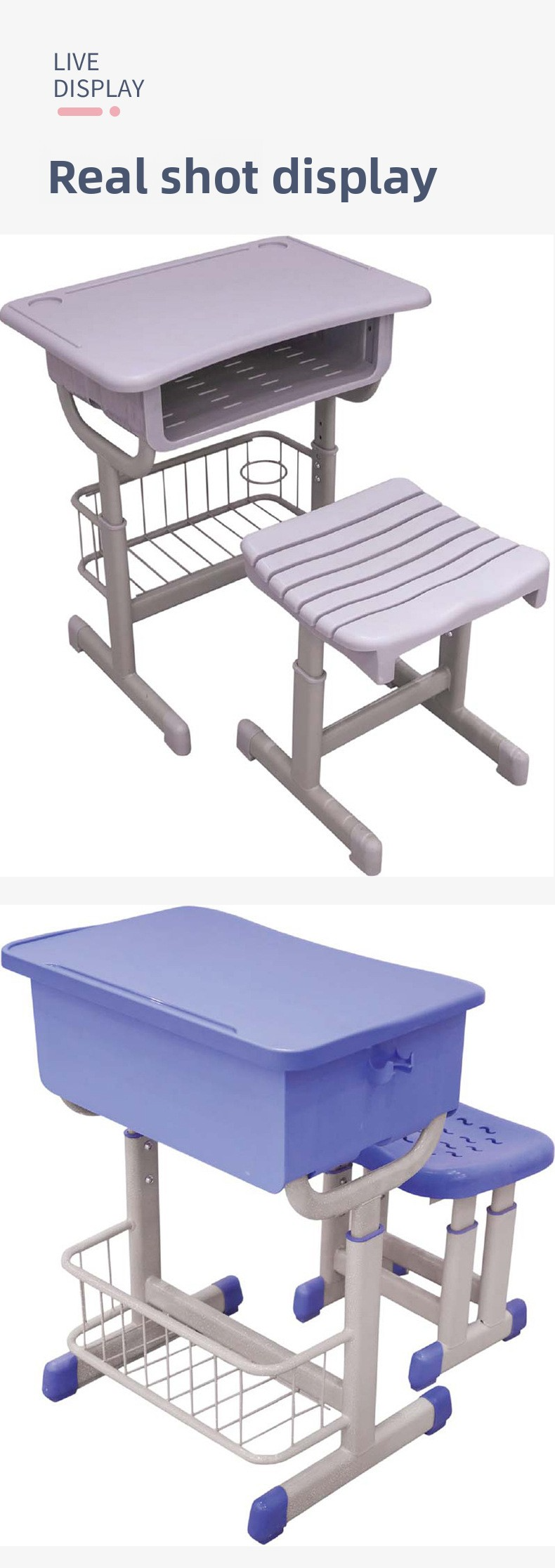Student Desk and Chair,Classroom Desks and Chairs,Ergonomic Chair for Students Supplier Modern Primary and Secondary School Student Desk and Chair Set Classroom Furniture Adjustable Function