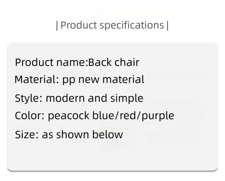 Plastic Chair,Blue Plastic Chairs,Hard Plastic Chairs The chair is constructed from durable plastic for long-lasting performance