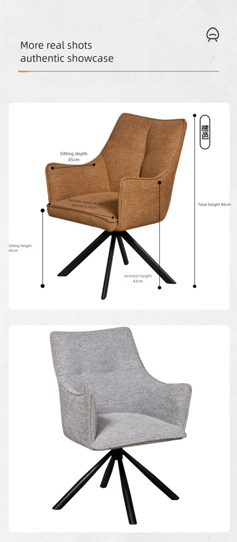Dining Chair,Velvet Dining Chairs Set Of 4,Metal Dining Chairs Supplier Modern Design Leisure Chair Upholstered Swivel Dining Chair Fabric Seat For Home