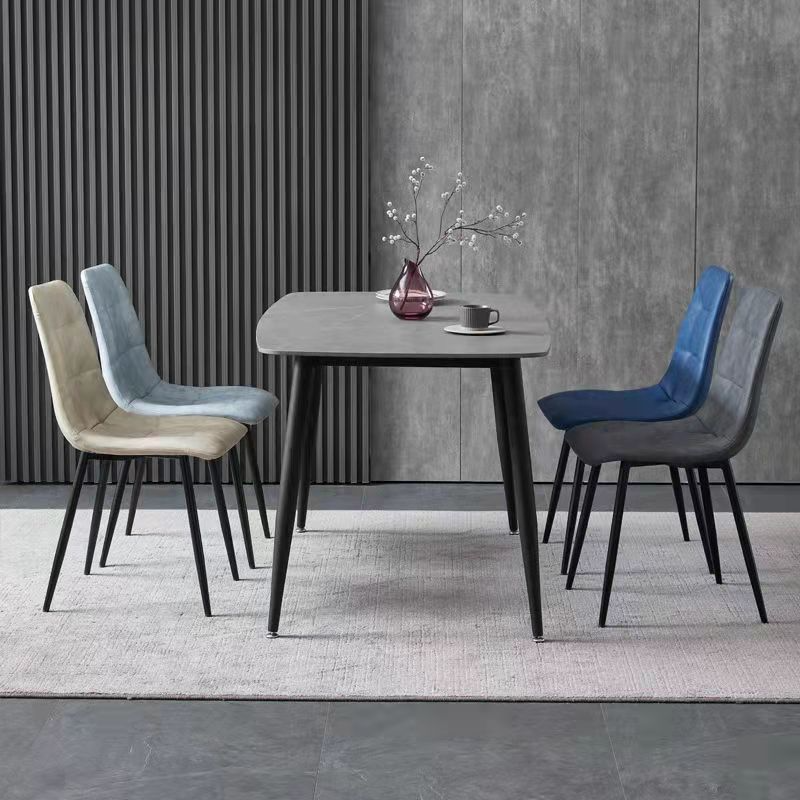 Metal Dining Room Chair,Leather and Metal Chair,Soft Seat