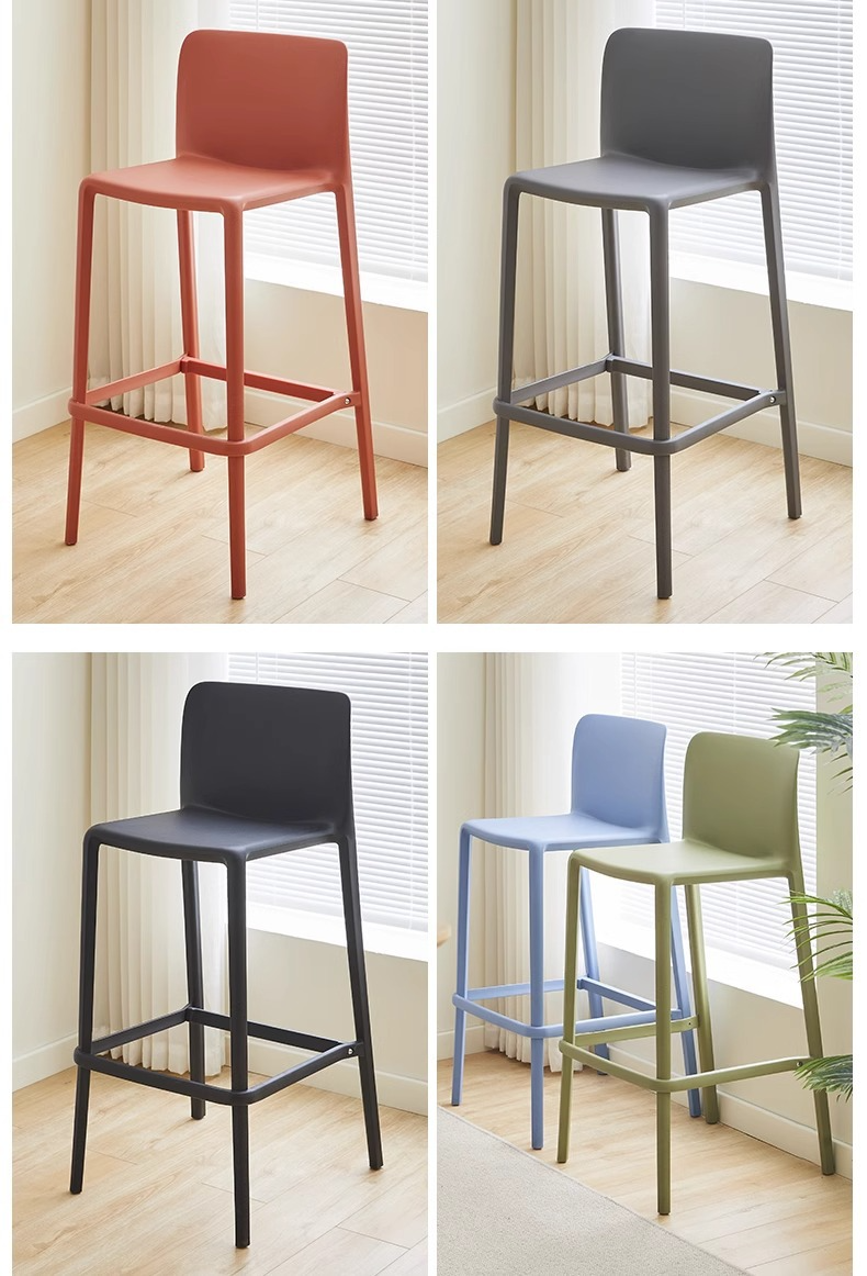 Supplier Modern Simple Luxury PP Plastic Bar Chairs Comfortable High Back Stool Dining Home Outdoor Use Hall,Modern Counter Stools , Luxury Modern Counter Stools , White Luxury Modern Counter Stools
