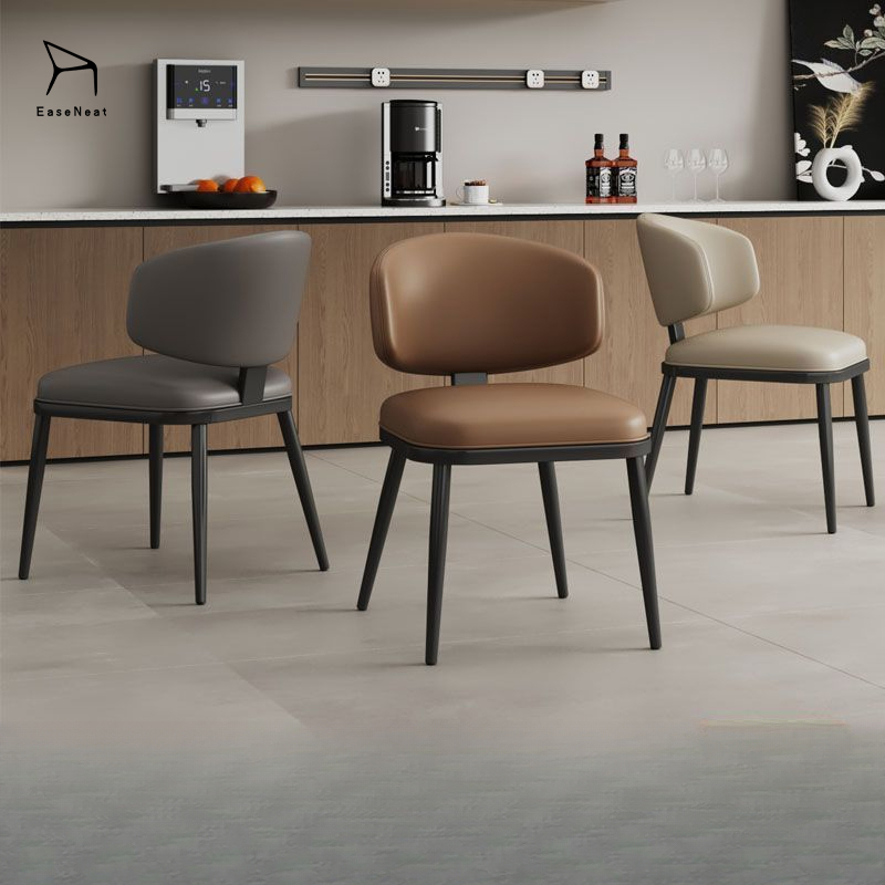 Leather Chairs,Leather Side Chairs,Leather Arm Chairs EaseNeat Restaurant Furniture Nordic Banquet Cafe Chair Outdoor Dining Leather Chairs
