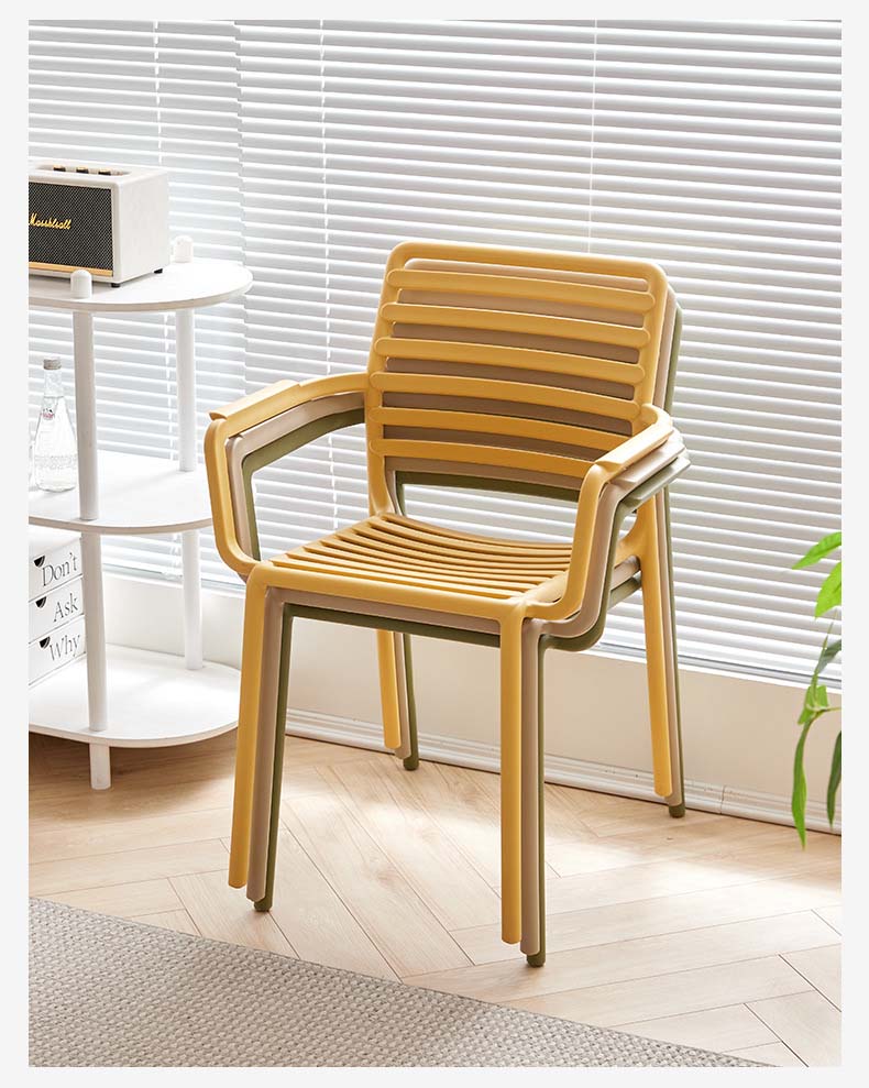 Plastic Dining Chair,Modern Plastic Dining Chairs,Plastic Dining Chairs Set of 4 Wholesale Modern Stackable Yellow Plastic Dining Chair With Armrest for Outdoor Use