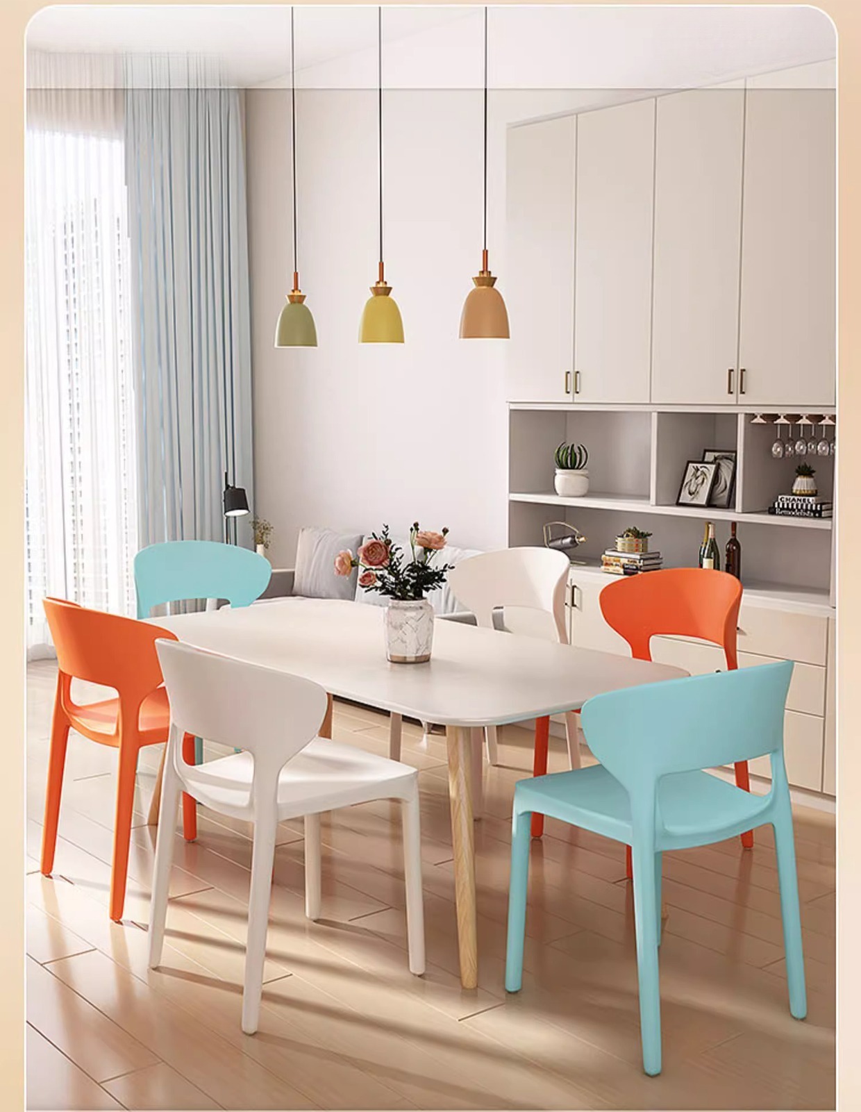 EaseNeat Stackable High Quality Plastic Dining Chairs with Backrest Indoor Outdoor Restaurant Home Universal Chair,Commercial Bar Stools , Plastic Commercial Bar Stools , Modern Plastic Commercial Bar Stools