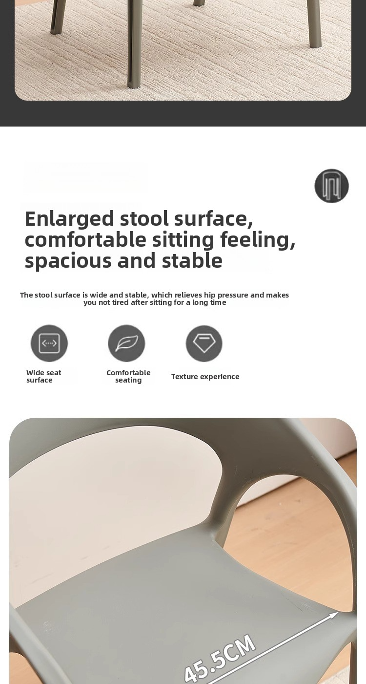 Plastic Dining Chairs,Modern Plastic Dining Chairs,Dining Chairs Set of 4 A thickened construction enhances durability and stability for both home and commercial applications.