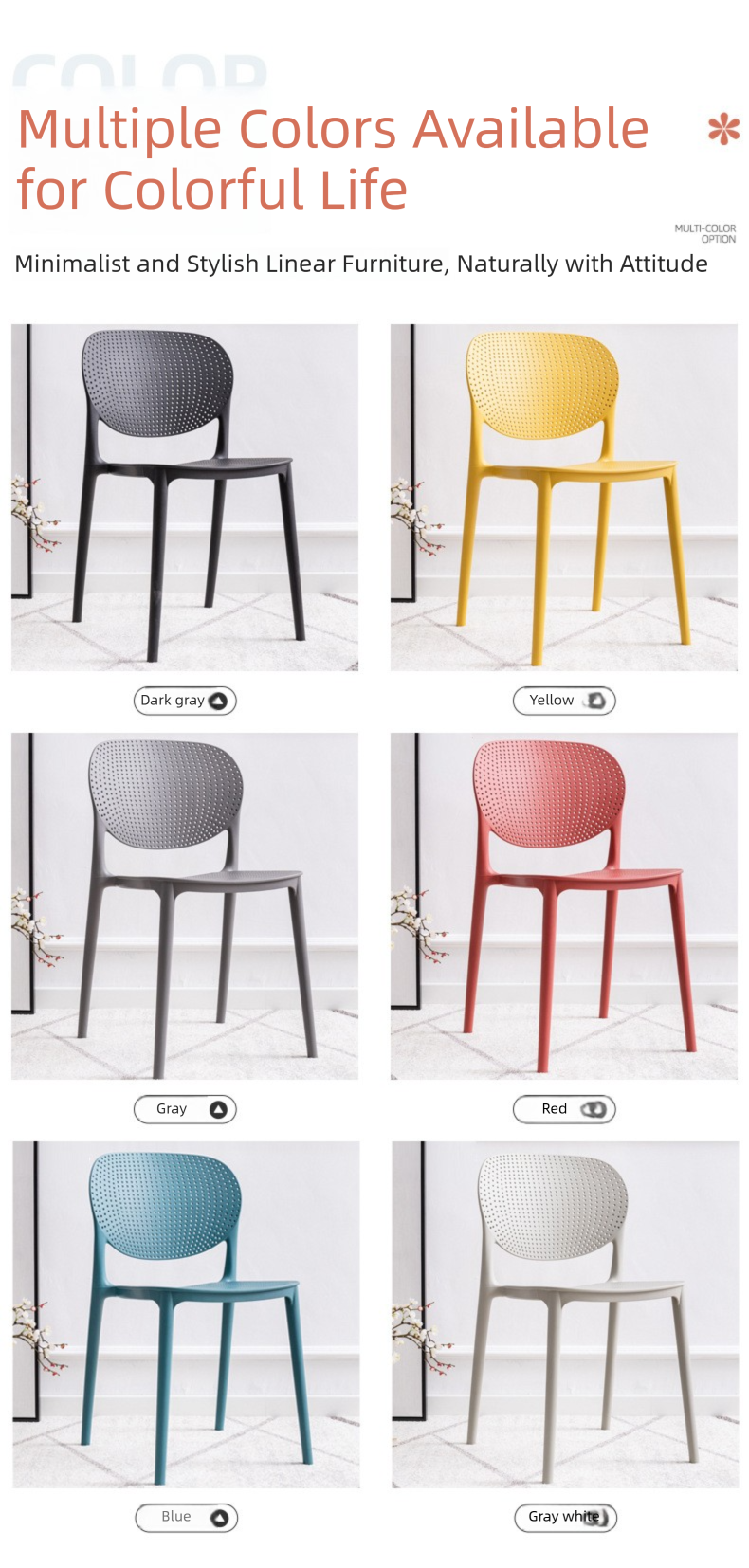 Plastic Dining Chair,Modern Plastic Dining Chairs,Plastic Dining Chairs Set of 4 Wholesale Multi Color Stackable Plastic Dining Chair Durable Waterproof for Outdoor Use