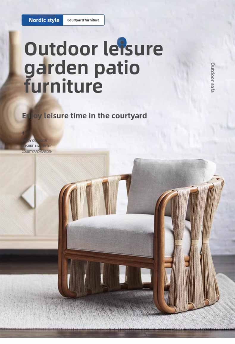 Single Sofa,Garden Chairs and Sofas,Sofa With Coffee Table Wholesale Aluminum Rattan Outdoor Garden Chair And Sofa Set All Weather for Courtyard Terrace Sofa