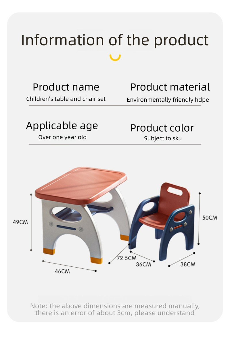 Baby Plastic Table and Chair,Best Dining Table Set,Small Table and Chair Set Wholesale Simple and Easy to Install Plastic Table and Chair Set Children Learning Activity Furniture