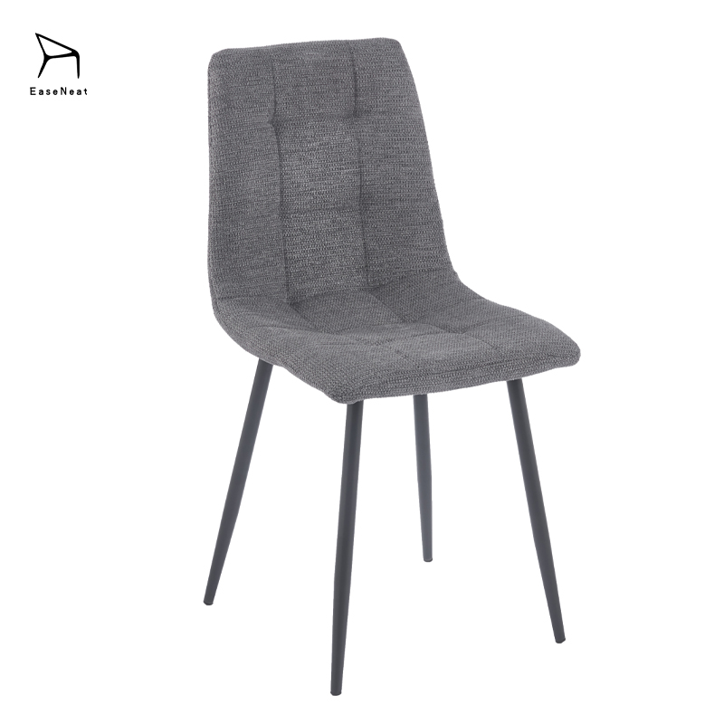 EaseNeat Modern Hotel Dining Room Chairs with Metal Backrest Fabric Linen Stackable for Home Furniture or Restaurant Use