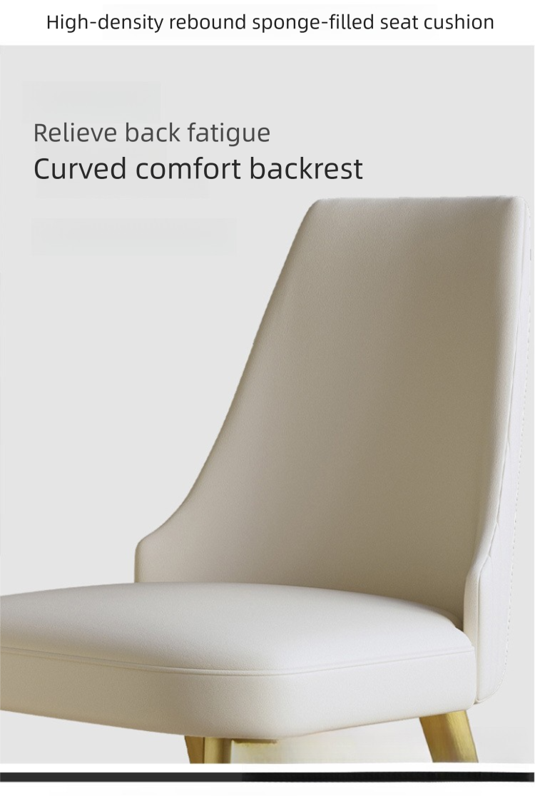 Leather Dining Chairs,Beige Leather Dining Chairs,Leather Dining Chairs with Arms Wholesale Balcony Furniture Modern Restaurant Chairs Nordic White Metal Dining Chairs