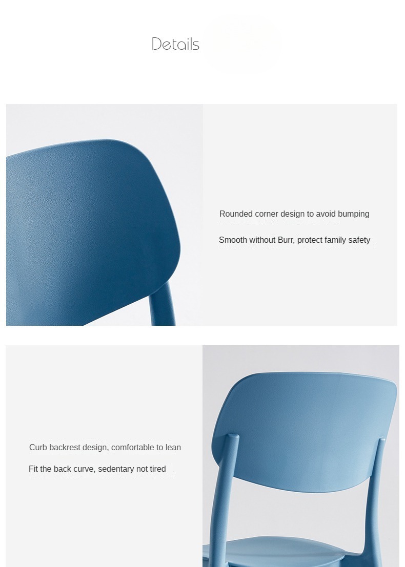 Dining Stools , Plastic Dining Stools , Household Plastic Dining Stools,Modern High Quality Plastic Dining Chairs with Backrest Stacked Color Light Garden Cafe bar Outdoor Home Furniture Supplier