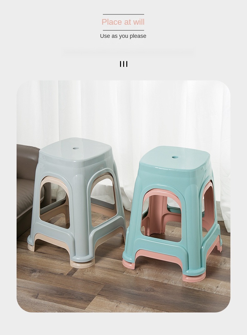 Chair Stool Plastic,Plastic Small Stool,Sitting Stool Plastic,Modern Design Plastic Chair Stool Thickened Portable Anti-Drop Household Stack for Bedroom School Apartment Workshop Wholesale