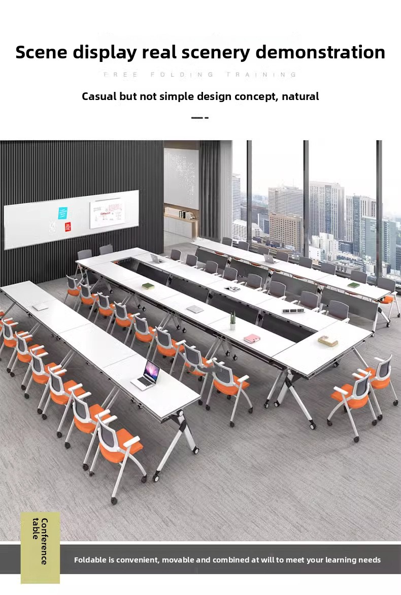 Office Table,Sturdy Folding Table,Folding Table EaseNeat Office Furniture Conference Table Removable Collapsible Classroom Desk Desk Learning Training Table