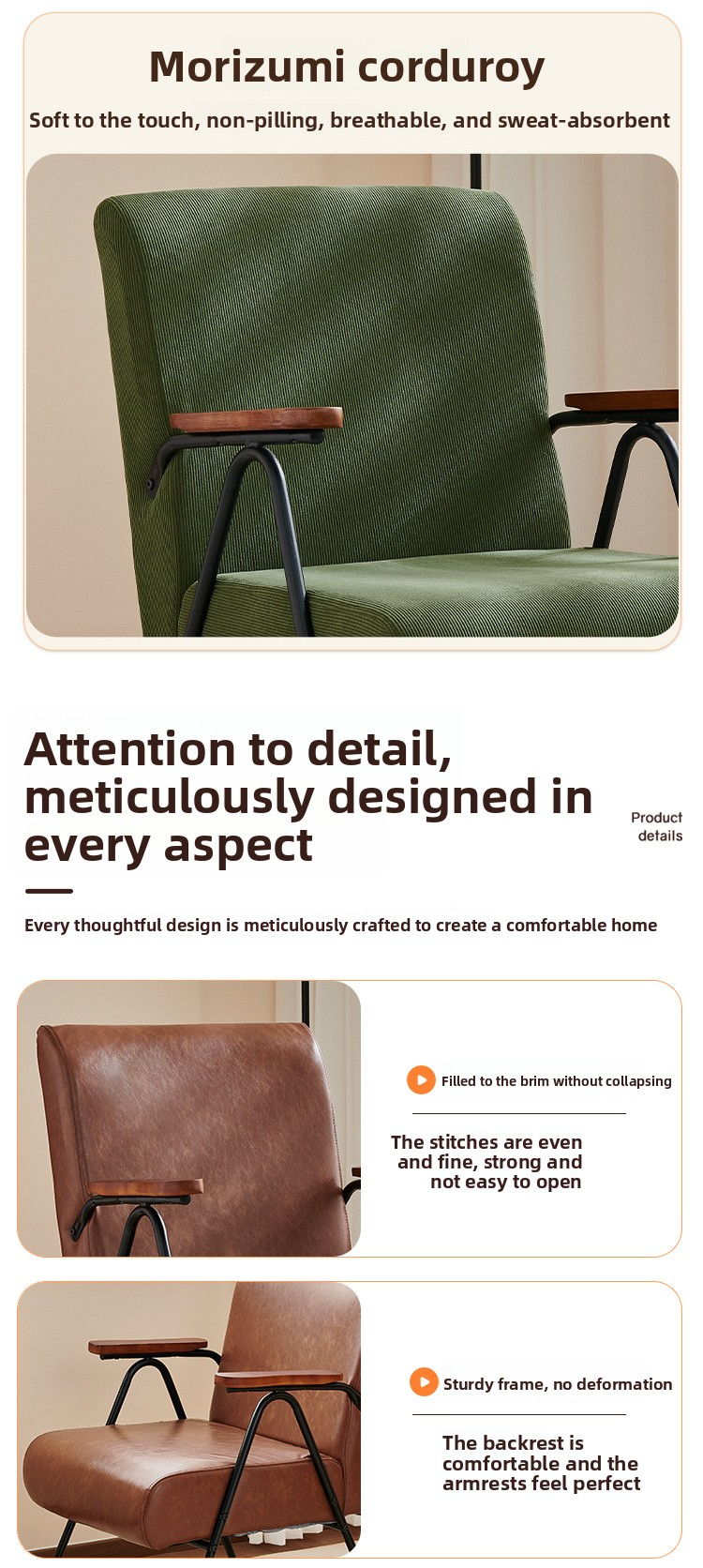 Living Room Chairs,Leather Accent Chairs for Living Room,Real Leather Recliner Manufacturer Luxury Living Room Chairs Cafe Table and Chair Set Cheap Shop Casual Dining Room Furniture