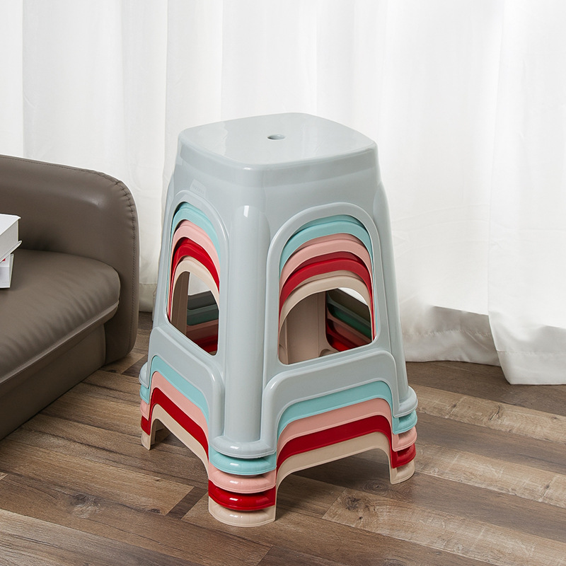 Chair Stool Plastic,Plastic Small Stool,Sitting Stool Plastic,Modern Thickened Portable Anti-Drop Plastic Chair Stool Wholesale Household Stackable Ottomans for Apartment Park School