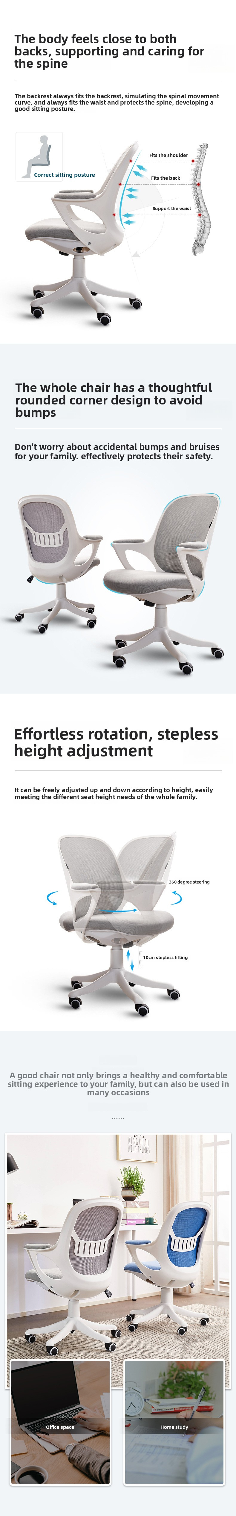 Office Chairs,Quality Office Chairs,Stylish Ergonomic Office Chair Wholesale Ergonomic Furniture Modern Multi-function Rotating Mesh Home Office Chairs Computer Chair Student Desk Chair