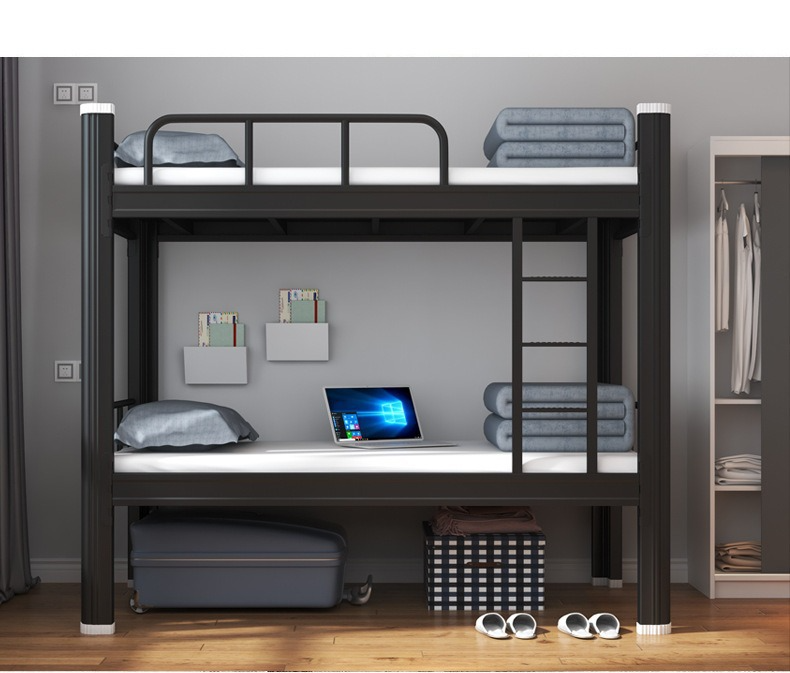 Bunk Bed Double,Full Double Bunk Beds,Double Queen Bunk Bed Wholesale Quality Simple Style Metal Bunk Bed Children's School Dormitory
