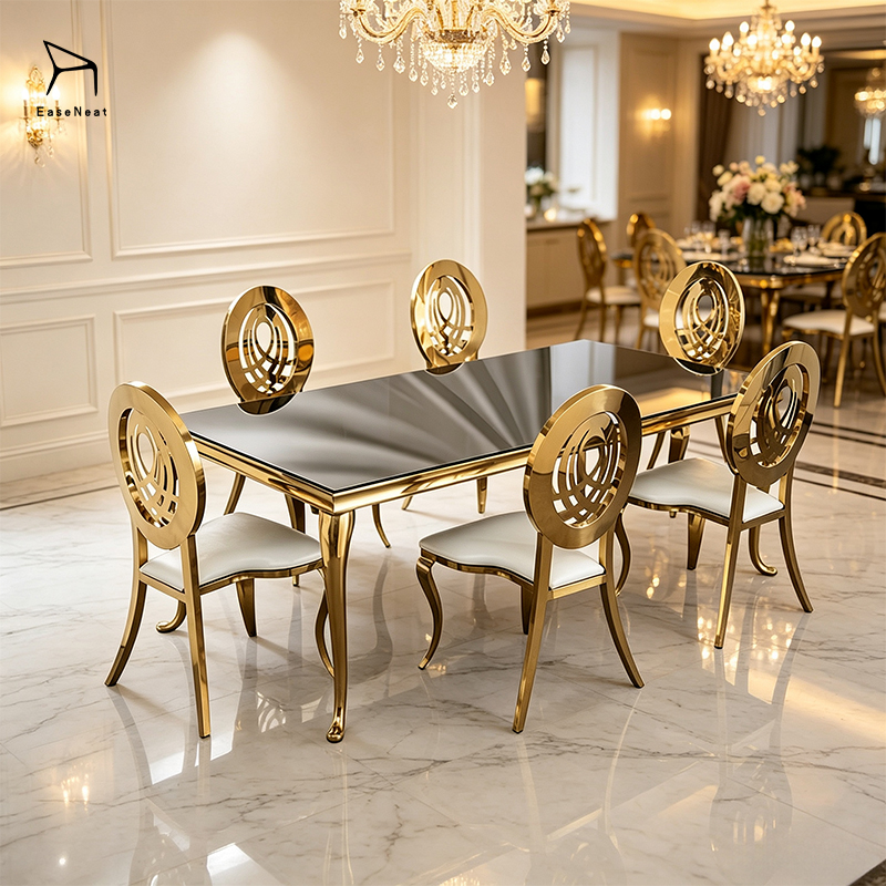 Hotel Chairs,Hotel Dining Chairs,Hotel Banquet Chairs Wholesale Heavy Duty Gold Hotel Chairs Round Hollow Back for Wedding Hall Restaurant