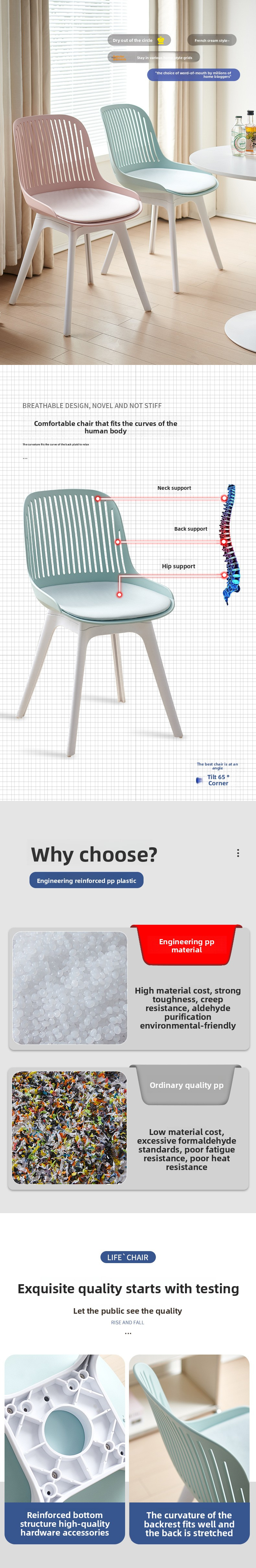 Plastic Dining Chairs,White Plastic Dining Chairs,Dining Chairs for Sale EaseNeat Furniture Nordic Design Ergonomic Simple Colored Plastic Chair Stackable Office Dining Room Furniture Dining Chairs