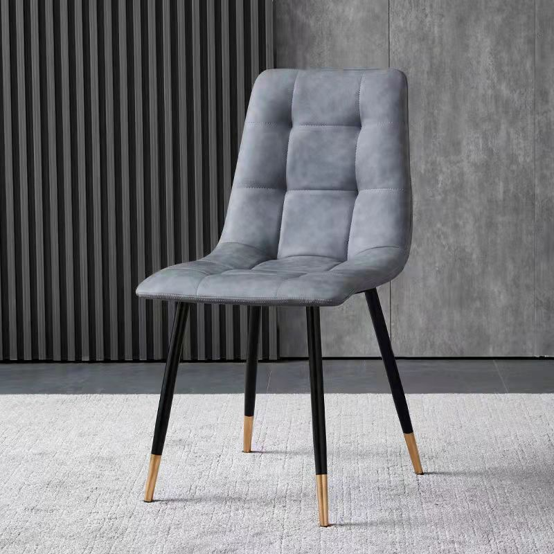 Metal Dining Room Chair,Leather and Metal Chair,Soft Seat