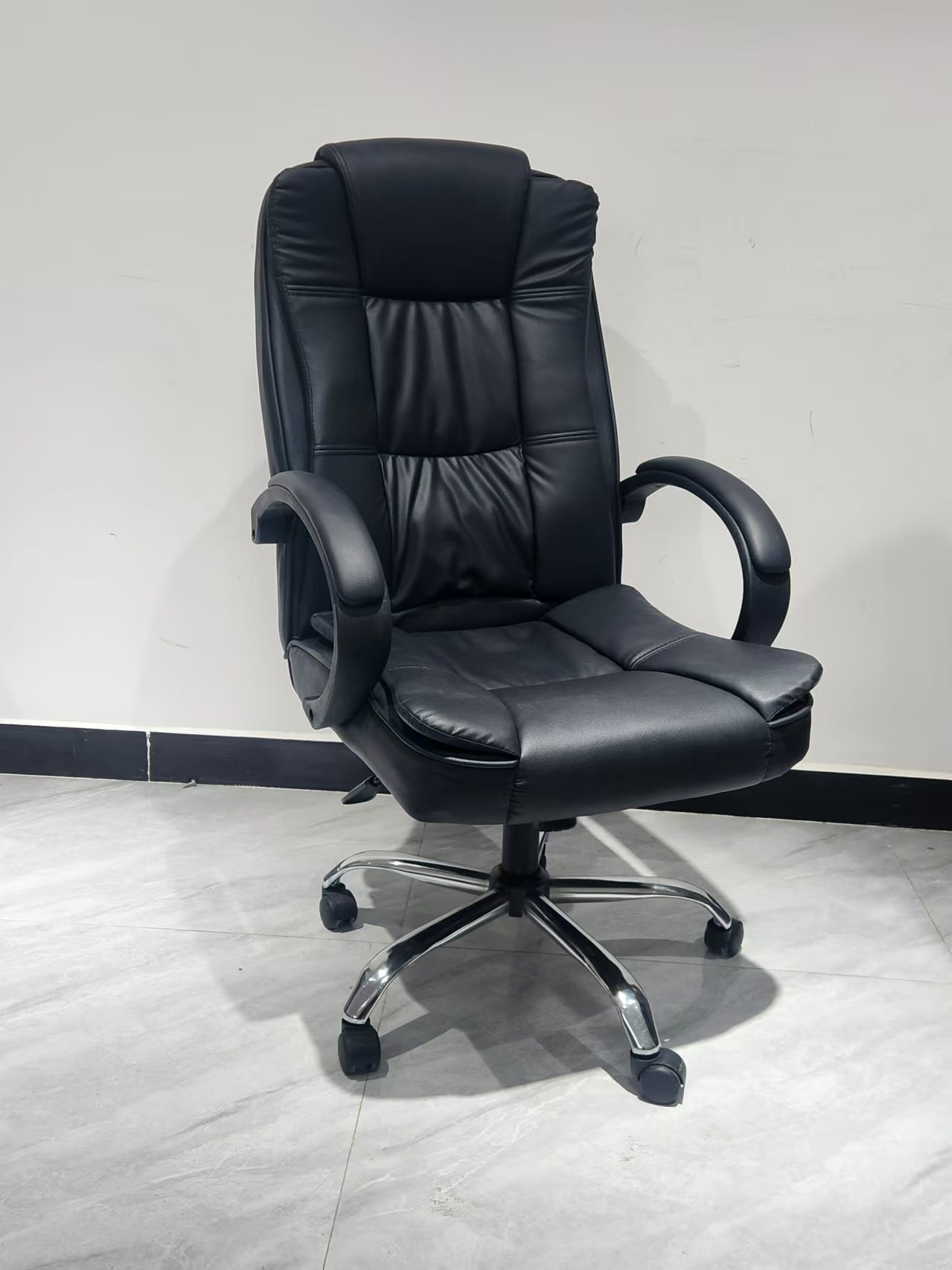 Leather Office Chair，Best Rated Office Chairs,Commercial Office Chairs Supplier Quality Black Ergonomic Home Office Chair With Rotatable Lift Belt Waist Support