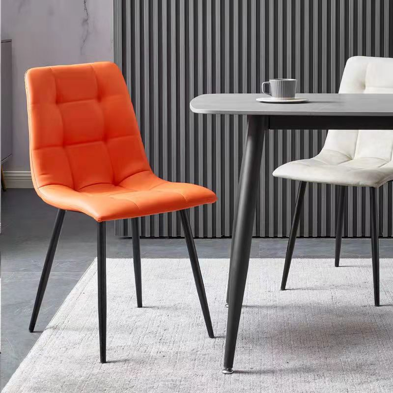 Metal Dining Room Chair,Leather and Metal Chair,Soft Seat