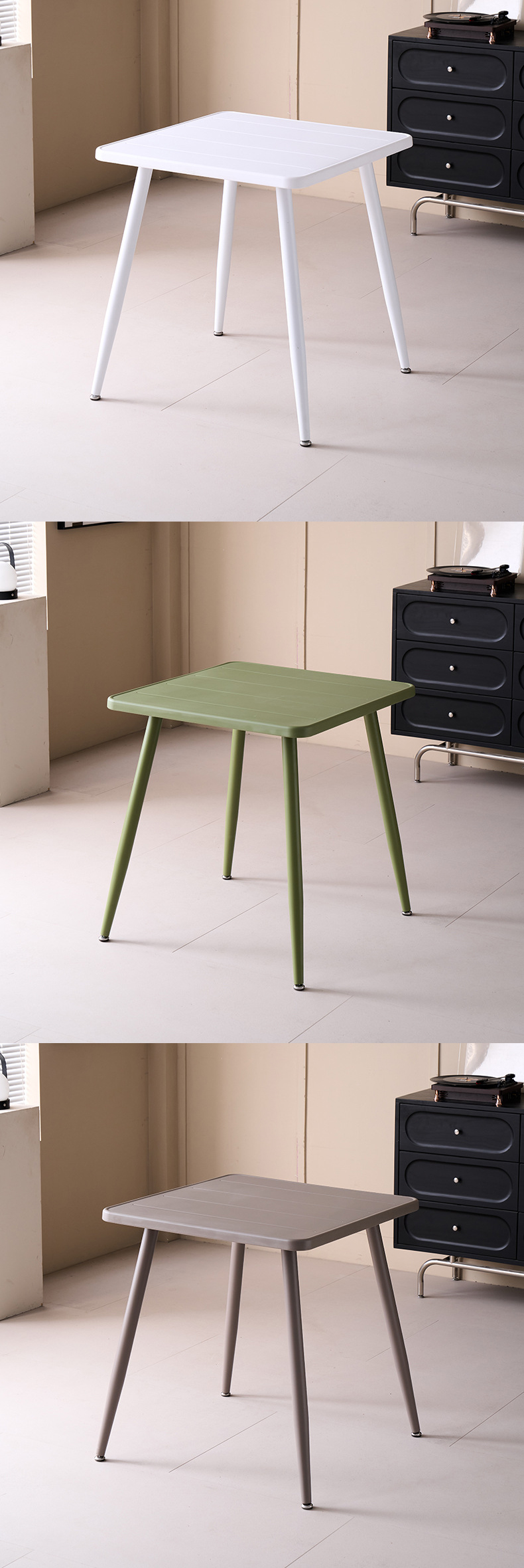 Plastic Dining Table,Plastic Table,Plastic Outdoor Dining Table Supplier Colorful Square Plastic Dining Table With Metal Frame for Outdoor Garden Patio