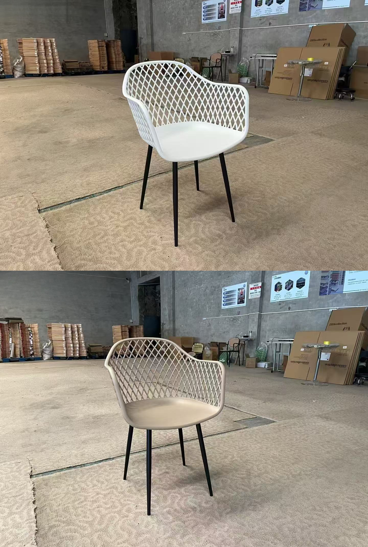 Plastic Dining Chairs,White Plastic Dining Chairs,Plastic Outdoor Dining Chairs EaseNeat Luxury Hollow Back Plastic Dining Chair for Bar Cafe Restaurant Commercial Use