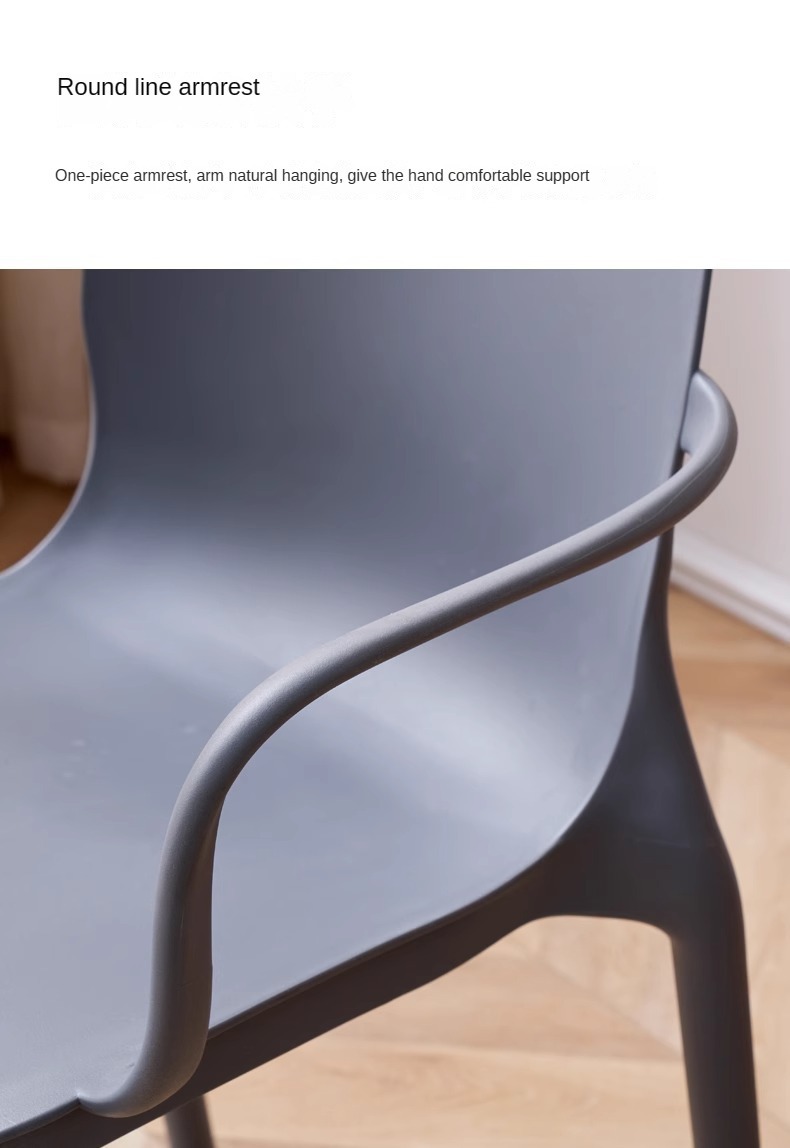 Plastic Chair , Thick Plastic Chair , Home Thick Plastic Chair,Manufacturer Stackable Plastic Dining Chair Simple Design with Backrest Armrests for Shopping Mall Restaurant Living Room Decor