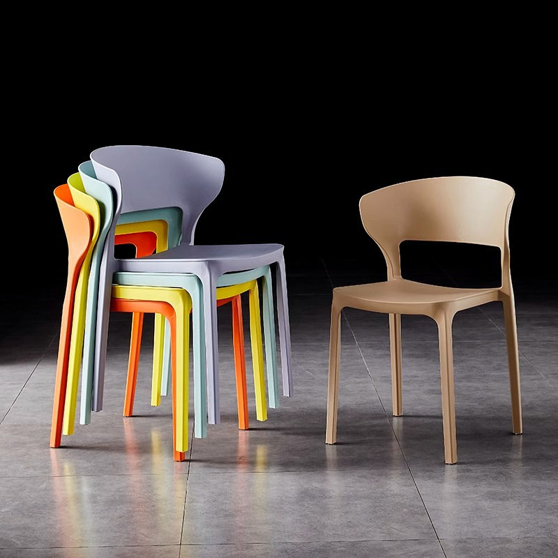 EaseNeat Stackable High Quality Plastic Dining Chairs with Backrest Indoor Outdoor Restaurant Home Universal Chair,Commercial Bar Stools , Plastic Commercial Bar Stools , Modern Plastic Commercial Bar Stools