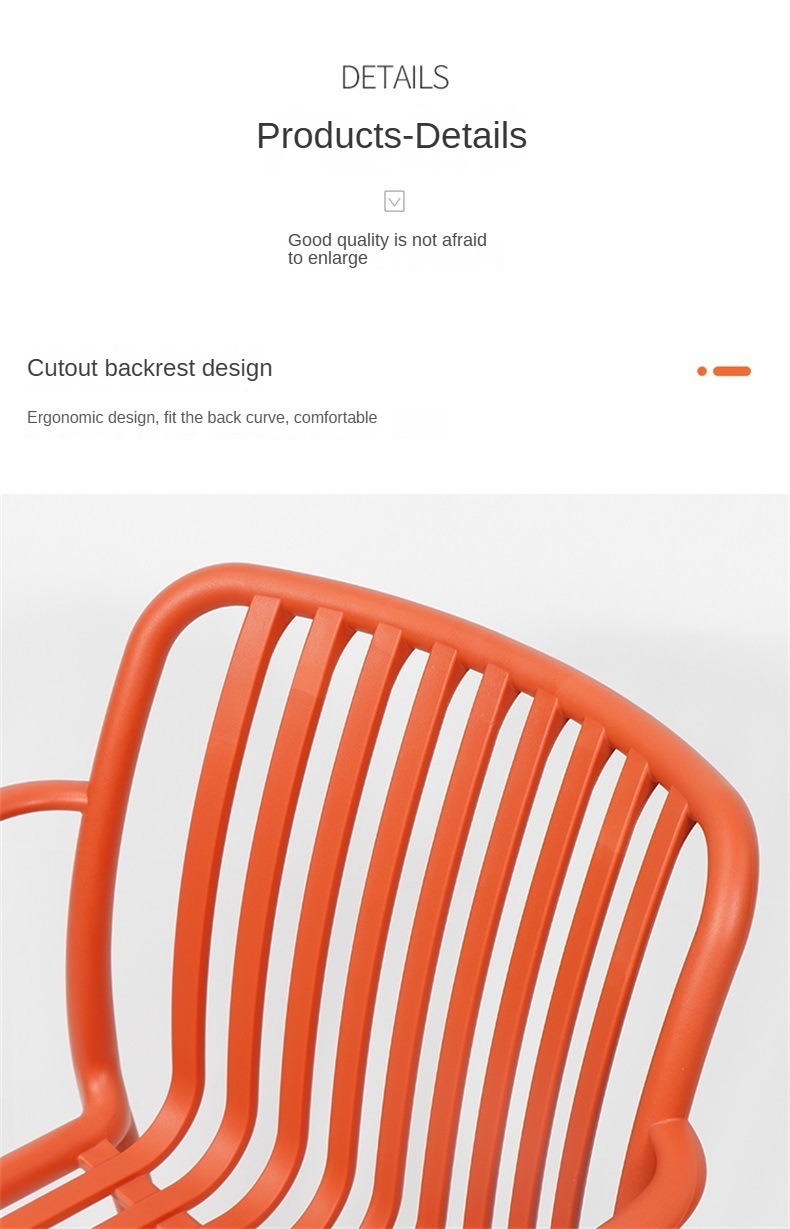 Manufacturer Nordic Fashion Plastic Armchair with Comfortable Armrests for Indoor Outdoor Home Garden Cafe Office Daily Use,Creative Dining Chair , Modern Creative Dining Chair , Plastic Modern Creative Dining Chair
