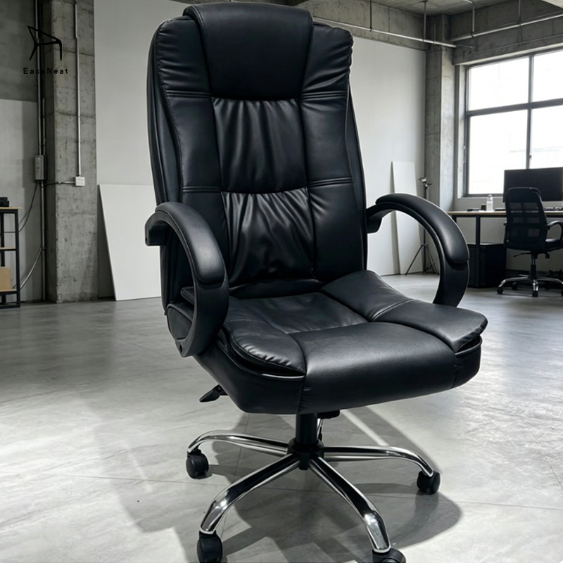 Leather Office Chair，Best Rated Office Chairs,Commercial Office Chairs Supplier Quality Black Ergonomic Home Office Chair With Rotatable Lift Belt Waist Support