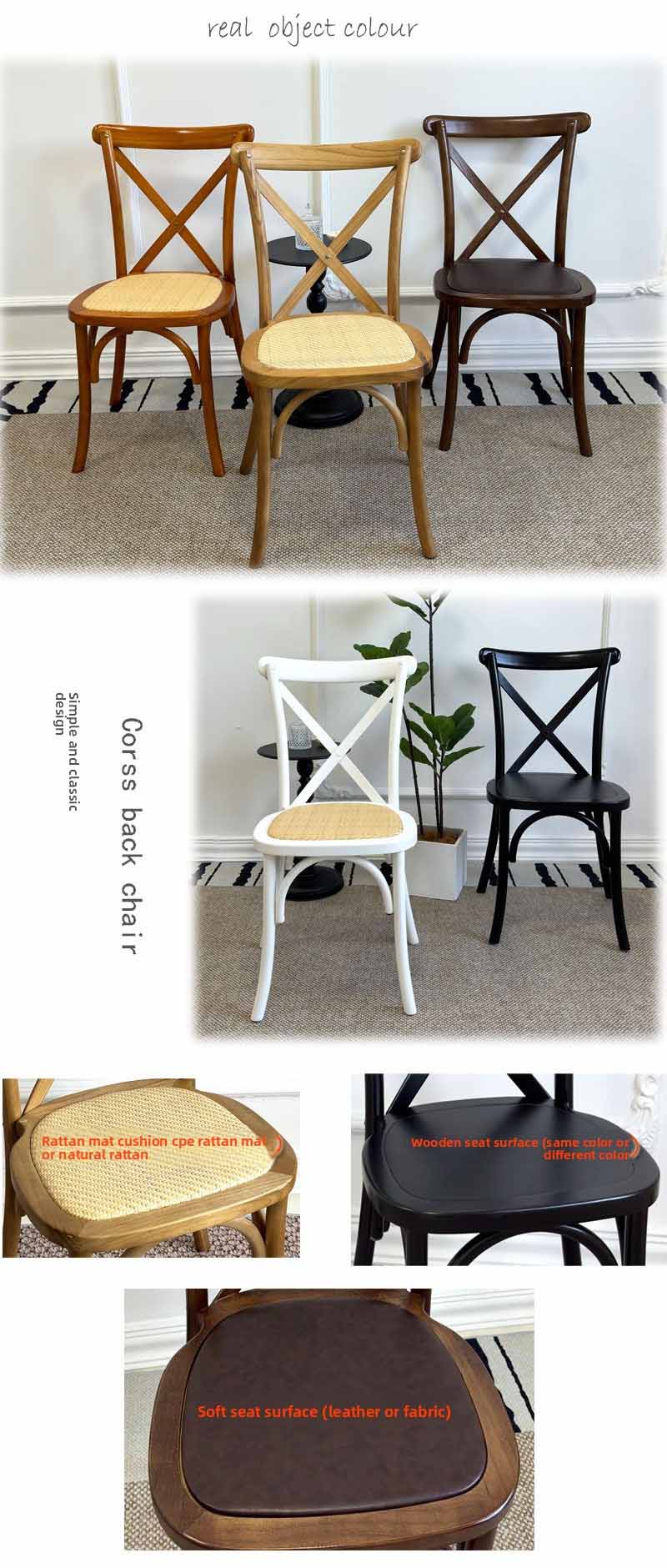 Solid Wood Hotel Chair,Black Wooden Kitchen Chairs,Dining Chairs Wooden Legs Supplier Natural Color Solid Wood Cross Back Wedding Event Party Dining Hotel Chair