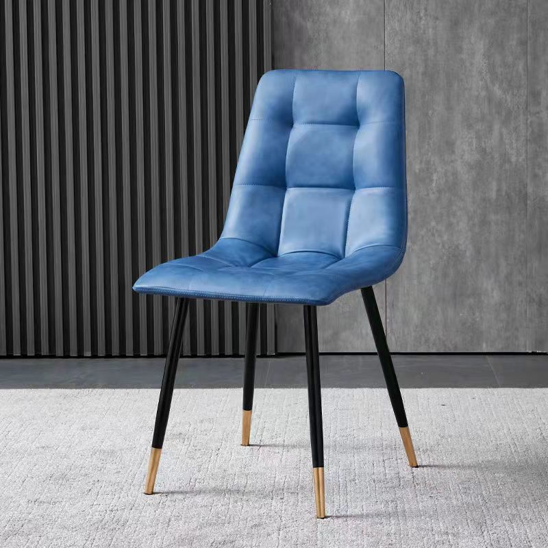 Metal Dining Room Chair,Leather and Metal Chair,Soft Seat