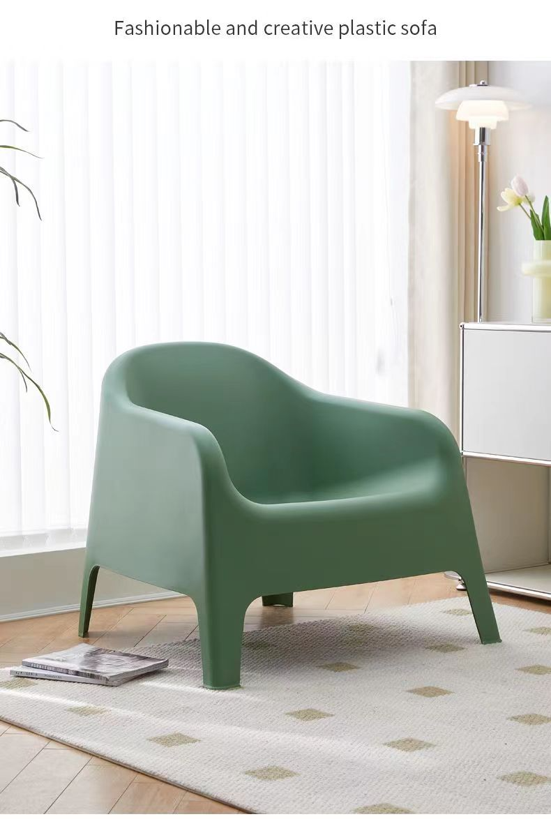 Living Room Sofa Chair,White Sofa Chair,Living Room Arm Chairs Wholesale Modern Comfortable Colorful Stackable Plastic Dining Chairs for Home Mall Balcony Outdoor Sofa