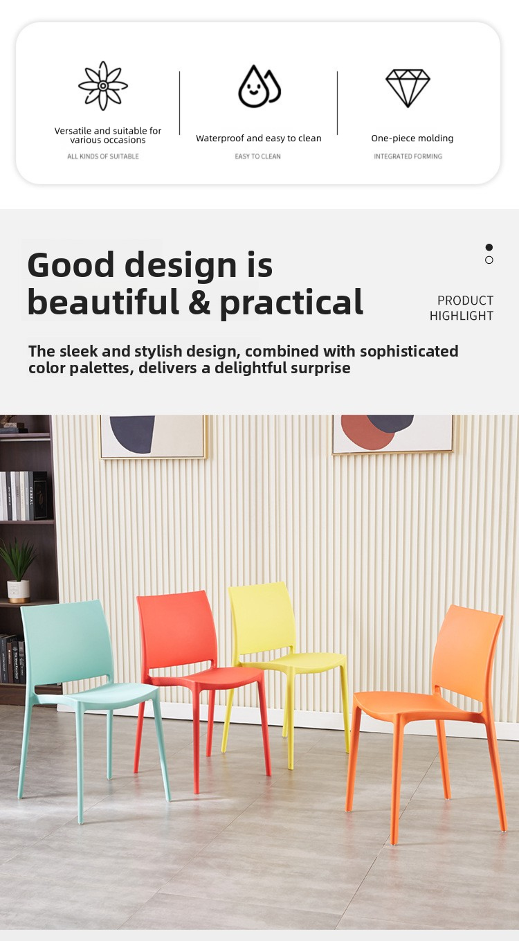 Plastic Dining Chairs,White Plastic Dining Chairs,Plastic Outdoor Dining Chairs Wholesale Nordic Style Thickened Lightweight Plastic Dining Chairs for Home Office and Leisure