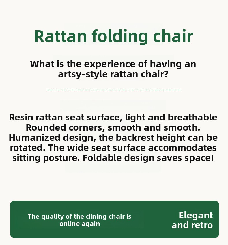 Solid Wood Chairs,Natural Wood Dining Chairs,Solid Wooden Stool Durable wooden frame restaurant natural rattan folding dining chair