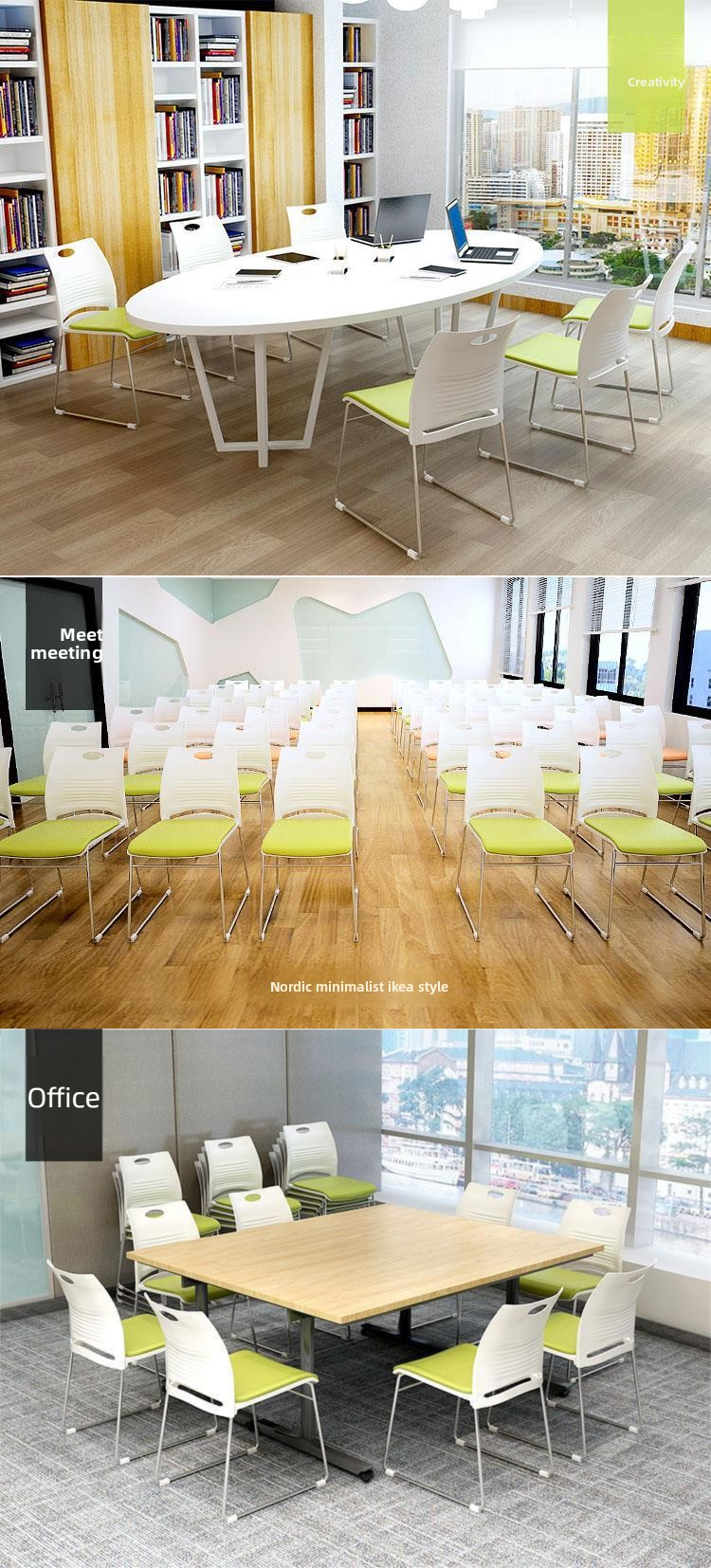 Office Chair,Ergonomic Office Chair,Plastic Office Chairs EaseNeat Sillas Para Eventos Stackable Chair Home Furniture Chair Plastic