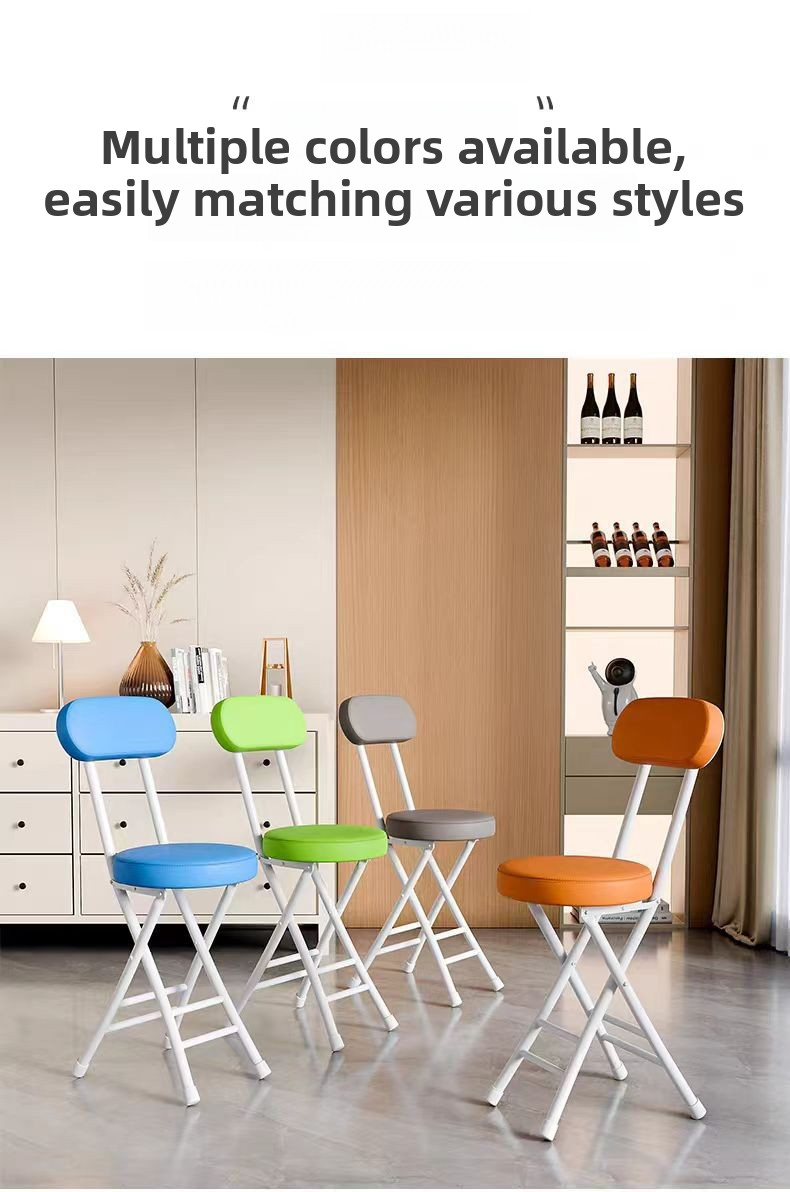 Dining Chairs,Pu Leather Dining Chairs,Modern Leather Dining Chairs Manufacturer Leisure Living Room Furniture Portable Round Stool Leather Dining Chairs